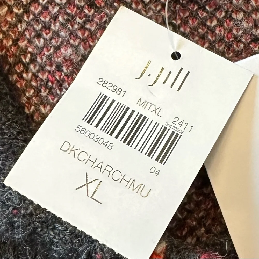 ☀️ New! J. JILL Plaid Sweater Cardigan Jacket - Picture 12 of 12